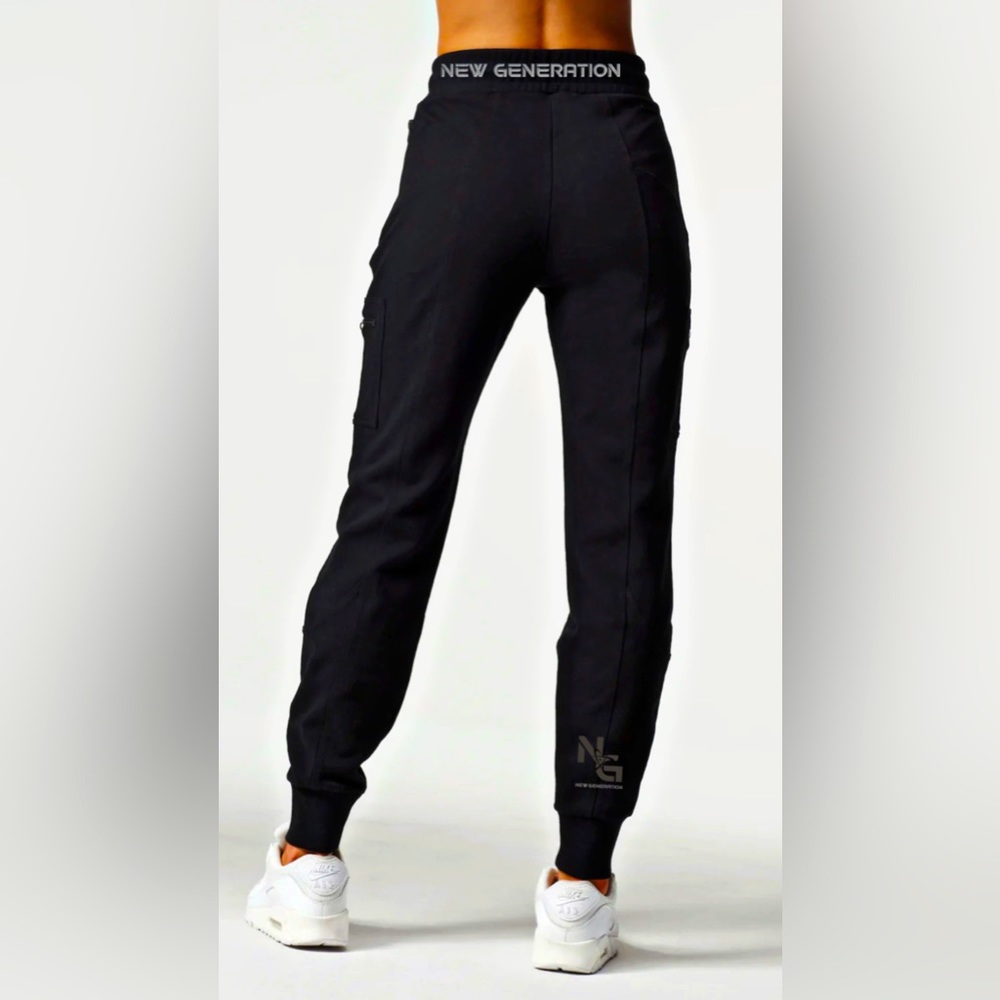 Black sweatpants in black and white Small medium large and X-Large available